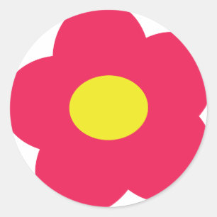 Sticker Rond icône rose