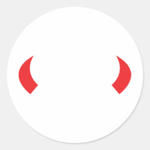 Sticker Rond icône rouge diable cornes