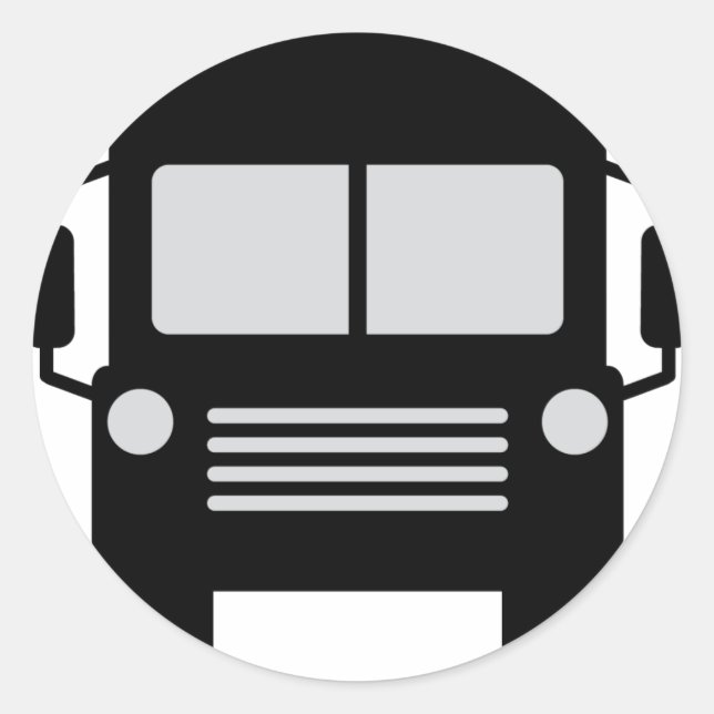 Sticker Rond icône schoolbus (Devant)