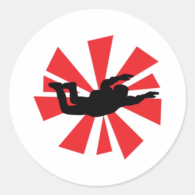 Sticker Rond icône skydiver (Devant)