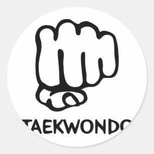 Sticker Rond icône taekwondo noire