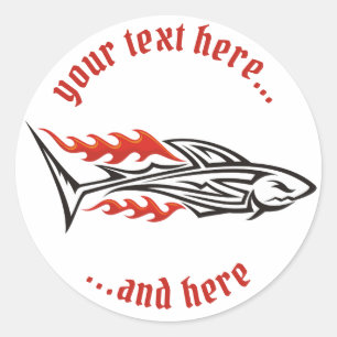Sticker Rond Icône tribale de requin 2