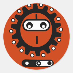 Sticker Rond Icône Vélo ninja