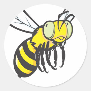 Sticker Rond Icône volante d'abeille