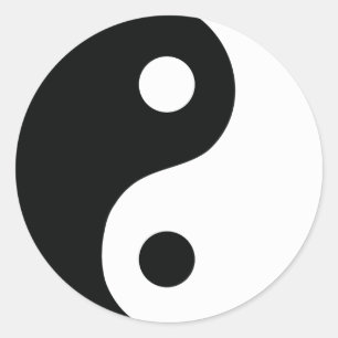 Sticker Rond icône ying et yang