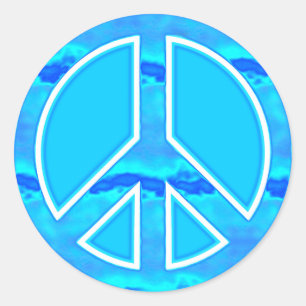 Sticker Rond Icy Blue Peace
