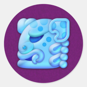 Sticker Rond Icy Maya tête animale