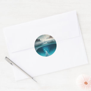 Sticker Rond Icy Mountain View