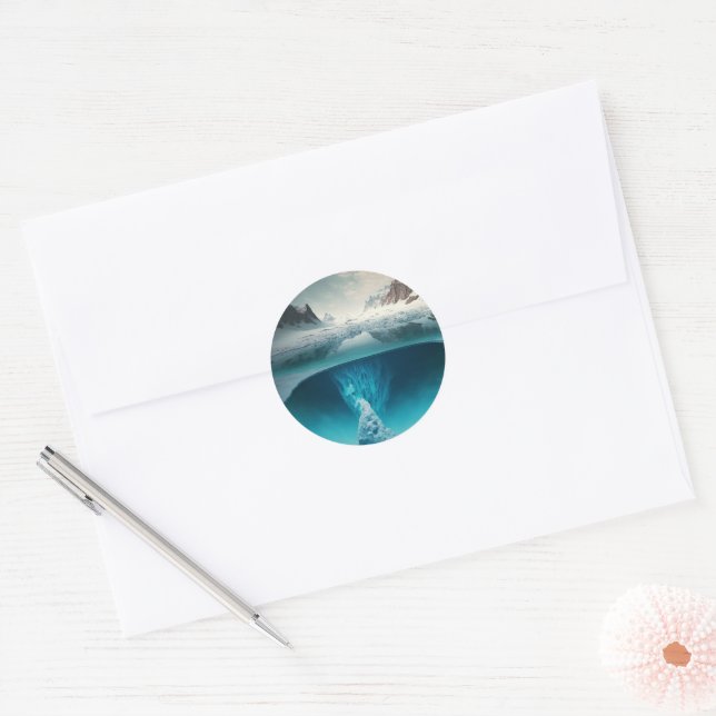 Sticker Rond Icy Mountain View (Enveloppe)