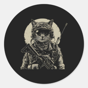 Sticker Rond ID cadeau de soldat de vétéran de l'appareil tacti