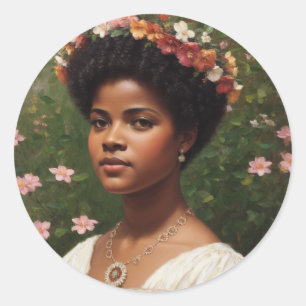 Sticker Rond Ida B Wells Floral Art Tribute