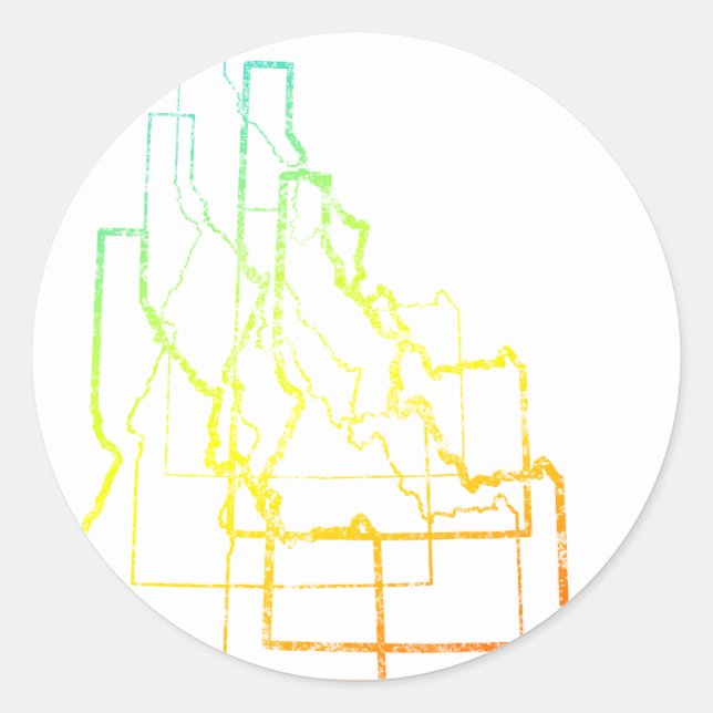 Sticker Rond idaho chill flou (Devant)