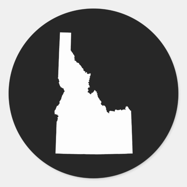 Sticker Rond Idaho en blanc (Devant)