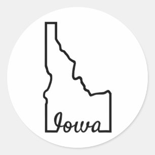 Sticker Rond Idaho Iowa Géographie Drôle Mélange Plaisanterie É