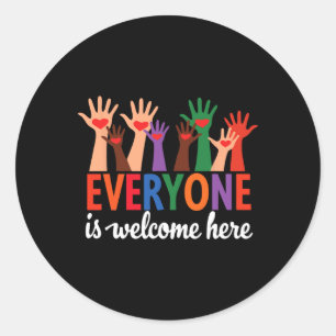 Sticker Rond Idaho Teacher Shirt Tout Le Monde Est Bienvenue Ic