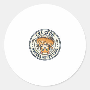 Sticker Rond Idée Cadeau Boulangerie Pain Chaton Maman Chaton -