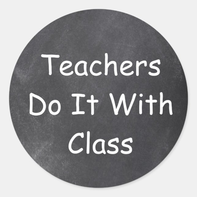 Sticker Rond Idée Cadeau Conception Tableau Noir Classe Enseign (Devant)