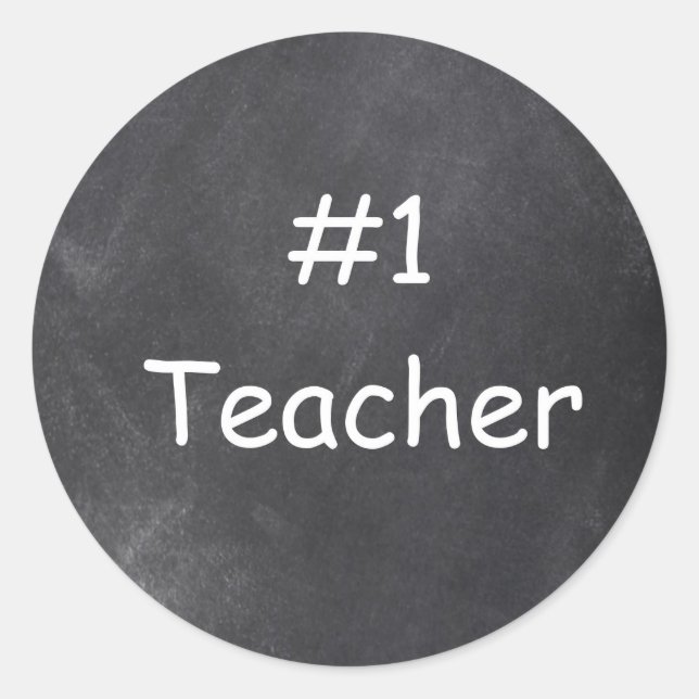 Sticker Rond Idée cadeau conception tableau noir enseignant #1 (Devant)