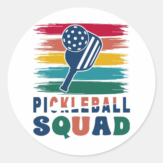 Sticker Rond Idée cadeau pour joueurs de pickleball (Devant)