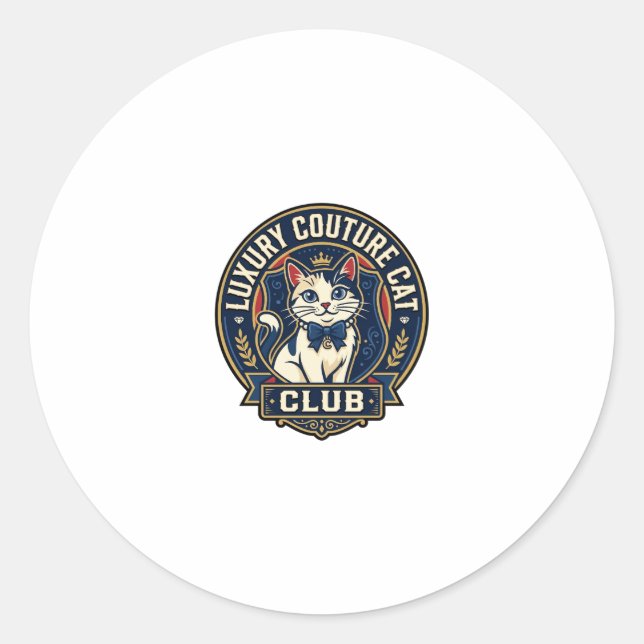 Sticker Rond Idée de cadeau pour maman chat de luxe couture - L (Devant)