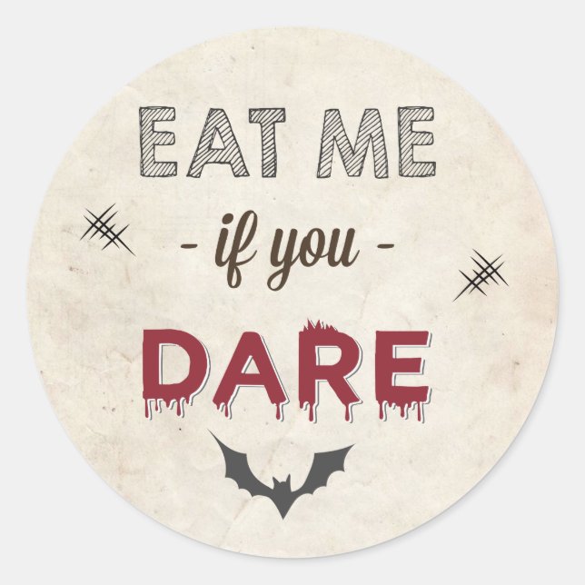 Sticker Rond Idée de cadeau pour sac de friandises ou de farces (Devant)