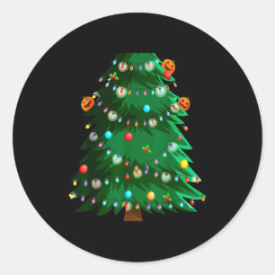 Sticker Rond Idée de costume d'arbre de Noël pour adultes & Chr