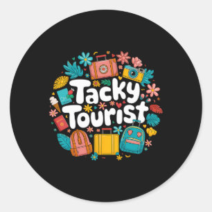 Sticker Rond Idée de costume de vacances déjanté hawaïen drôle 