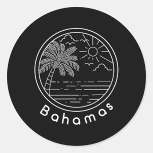 Sticker Rond Idée de design de cadeau de drapeau fiers Bahamien