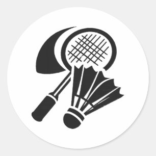 Sticker Rond Idées de cadeaux de badminton