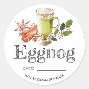 Sticker Rond Idées de Noël Lait de poule épicé