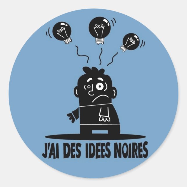 Sticker Rond IdeesNoires (Devant)