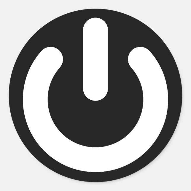 Sticker Rond Idéologie du pouvoir geek (Devant)