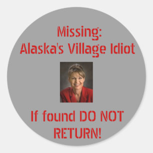 Sticker Rond Idiot du village d'Alaska