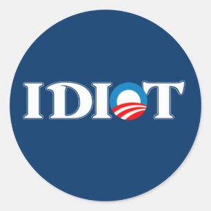 Sticker Rond Idiot Obama