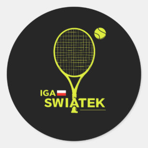 Sticker Rond Iga Swiatek, joueur de tennis, chèvre, champion