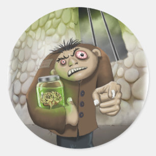 Sticker Rond Igor avec l'autocollant du cerveau