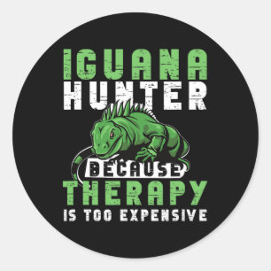 Sticker Rond Iguana Chasse Conception Pour Chasseur Iguana