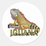 Sticker Rond iguane vert
