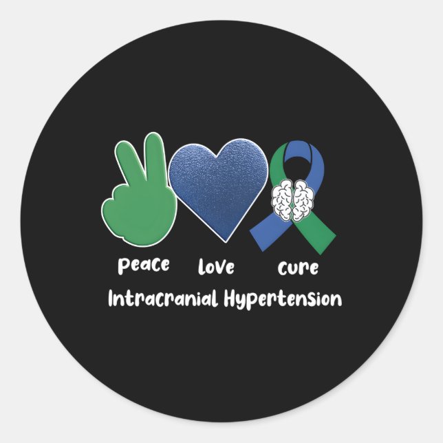 Sticker Rond Iih Warrior Green Ribbon Survivant Pseudotumor Cer (Devant)