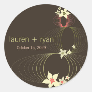 Sticker Rond Ikebana Frangipani Mariage de fleurs tropicales ro