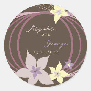 Sticker Rond Ikebana Frangipani Mariage de fleurs tropicales vi