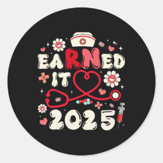 Sticker Rond Il A Gagné 2025 Pour Diplôme En Infirmière Ou Rn L