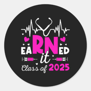 Sticker Rond Il A Gagné Cl De 2025 Infirmière Diplômée Rn Lpn C