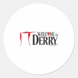 Sticker Rond Il_ Bienvenue À Derry Vintage Distressed Logo Horr