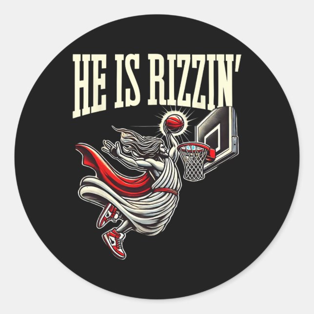 Sticker Rond Il est drôle Jésus Sketll Meme  (Devant)