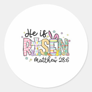 Sticker Rond Il Est Ressuscité Jésus Chrétien Joyeux Enfant De 