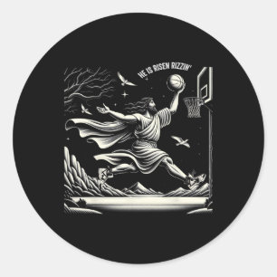 Sticker Rond Il Est Ressuscité Rizzin' Pâques Jésus Foi Chrétie