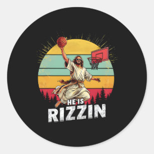 Sticker Rond Il Est Rizzin Jésus L'Agneau De Dieu Joyeux Pâques