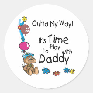 Sticker Rond Il est temps de jouer avec Daddy2