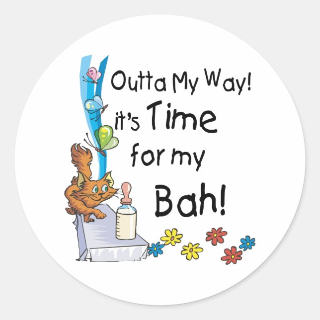 Sticker Rond Il est temps pour My Bah (Devant)